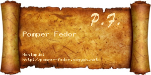 Pomper Fedor névjegykártya